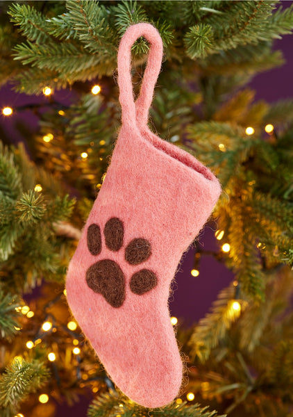 Felt Paw Mini Stocking Decoration