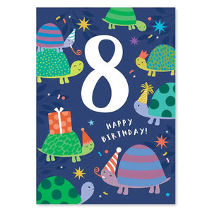 Cute Age 8 Tortoise Birthday Card