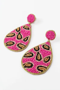 Pink Leopard Print Earrings