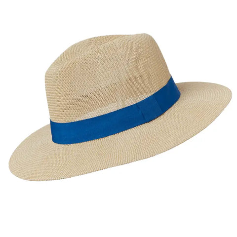 Bright Blue Band Panama Hat