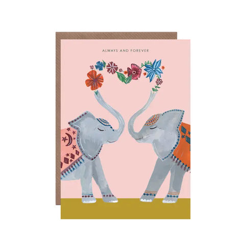'Elephant Always and Forever' Greetings Card