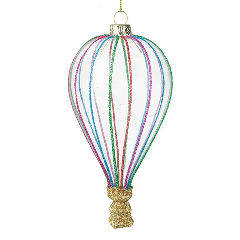 Glass Hot Air Balloon Bauble Decoration