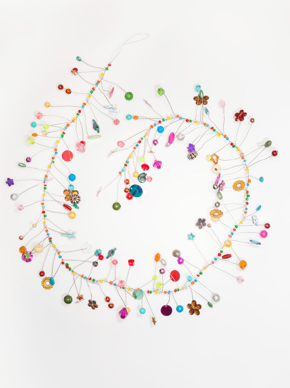 Handmade Wire Garland Decorated with Jewels and Charms