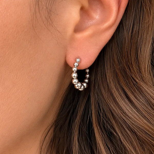 Everyday Silver Ball Hoops