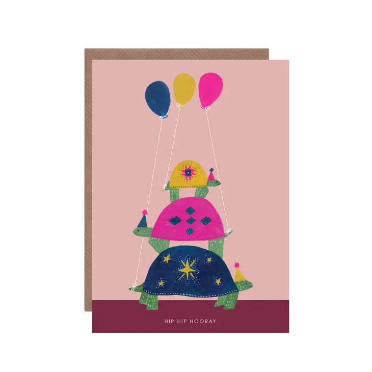Tortoise Tower Birthday Greetings Card