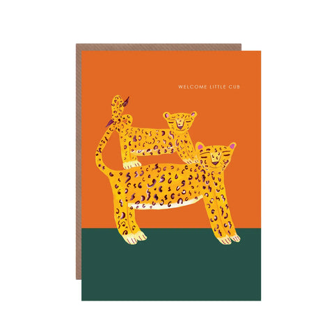 Leopard and Cub New Baby Greeting Card