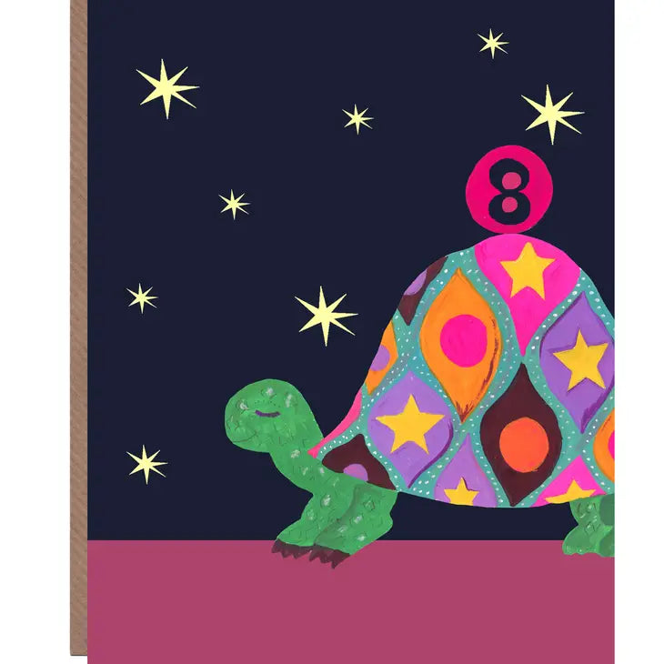 Age 8 Party Tortoise Birthday Greetings Card