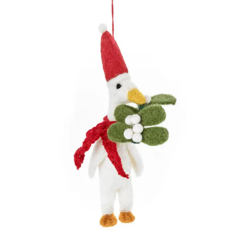 XMAS 2023 SALE Christmas Duck and Mistletoe Felt Decoration