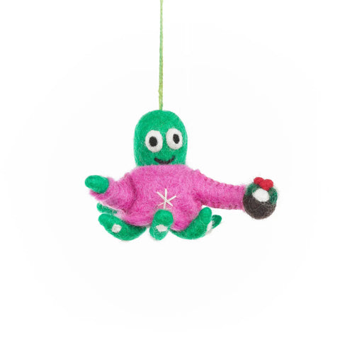 Felt Christmas Octopus Decoration