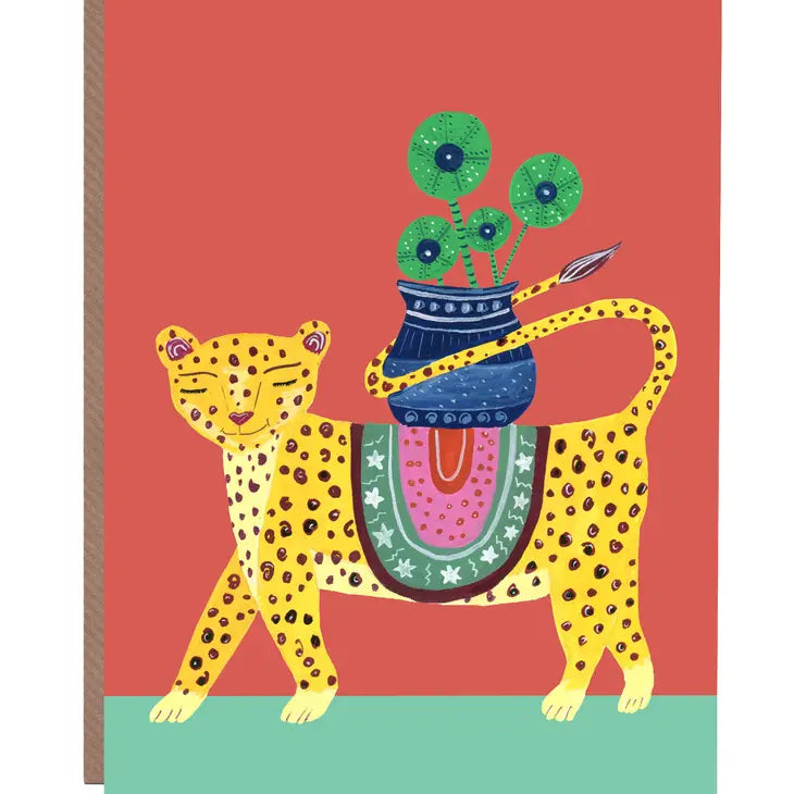 Tropical Leopard Blank Card