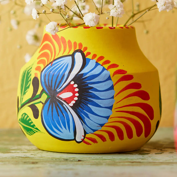 Small Handpainted Boyam Vase
