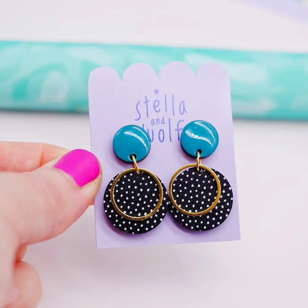 Polka Dot Drop Earrings