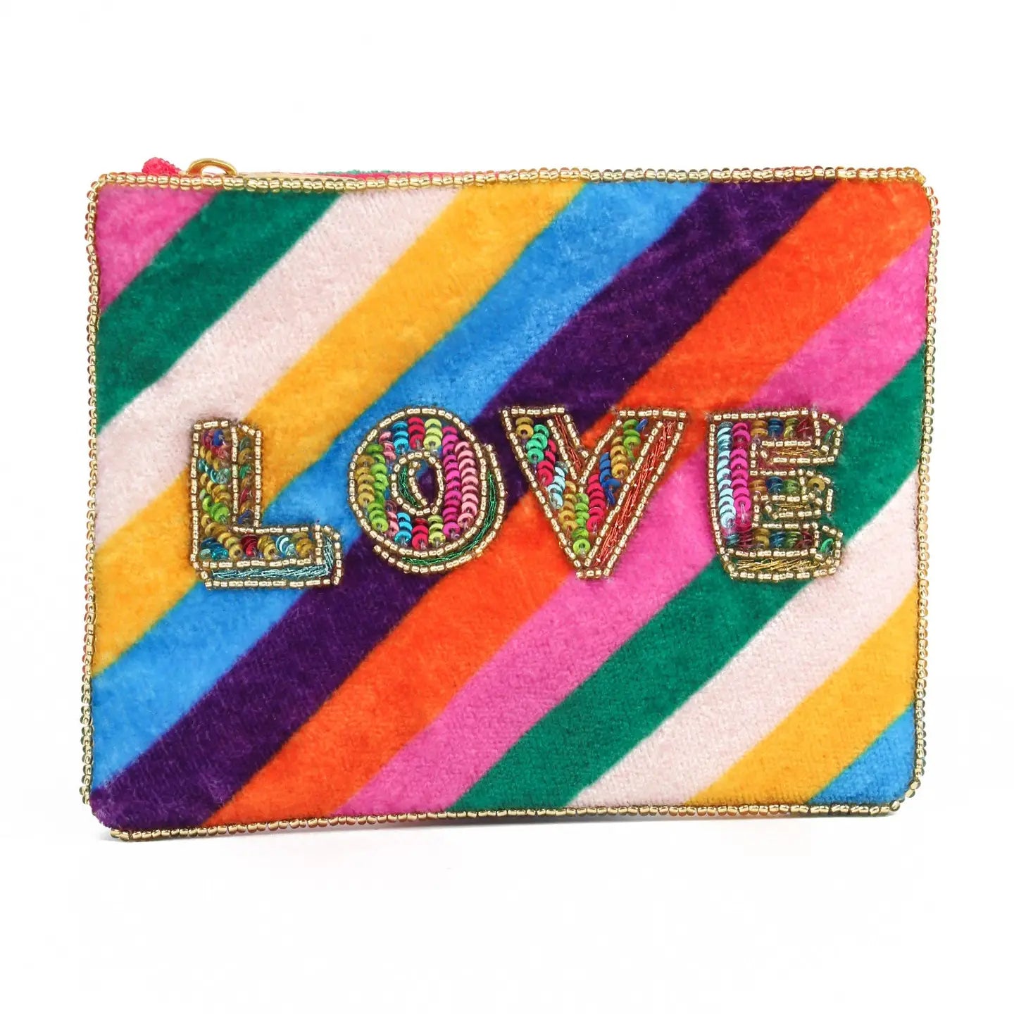 Love Rainbow Stripe Small Pouch