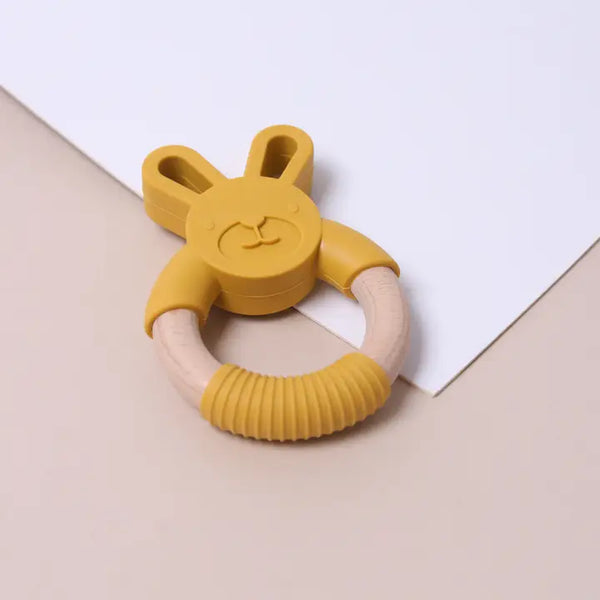 THREE COLOURS! Bunny Teether - Baby Pink, Mint & Mustard!
