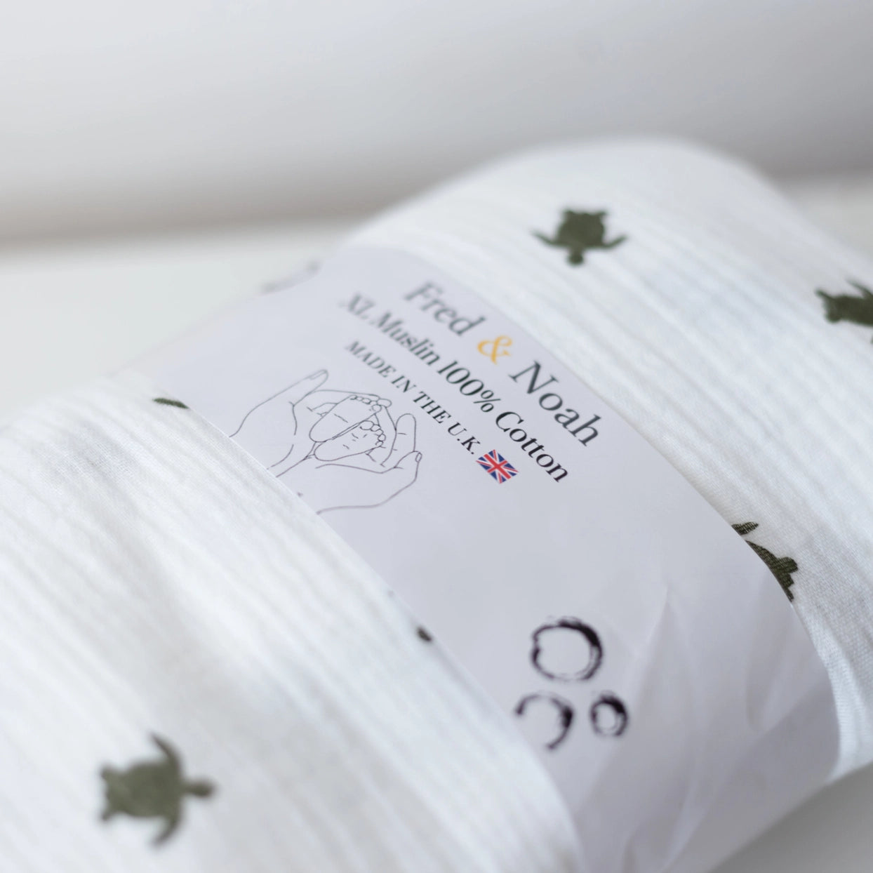 XL Turtle Print Muslin Swaddle