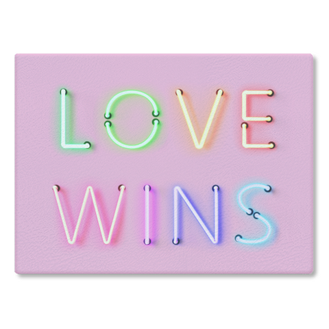 BACK IN STOCK!! Love Wins - Rainbow Neon - Chopping Board/Worktop Saver
