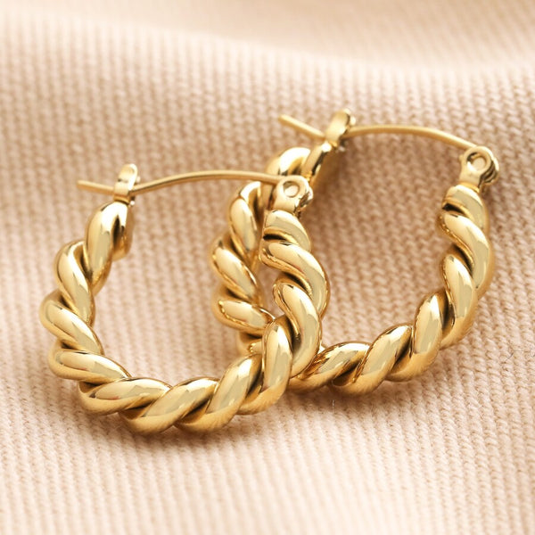 Medium Twisted Rope Hoop Earrings