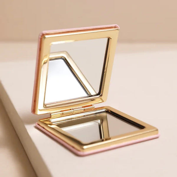 Pink Dog Print Compact Mirror
