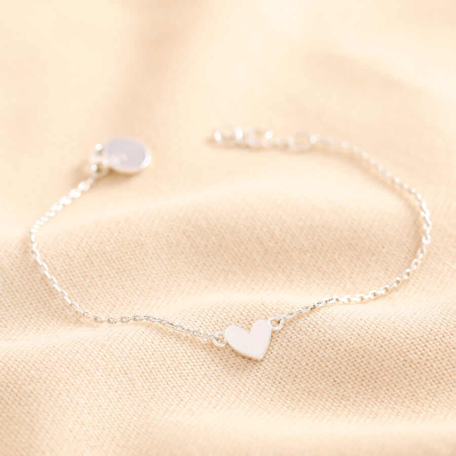 Shiny Silver Heart Charm Bracelet