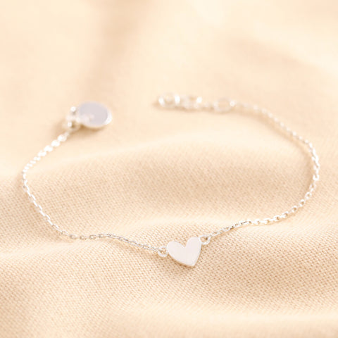 Shiny Silver Heart Charm Bracelet