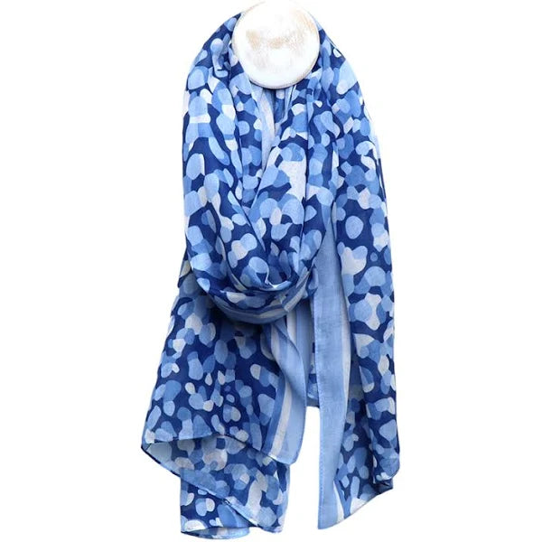 LAST ONE! HALF PRICE! Recycled Blue Spot Print Scarf