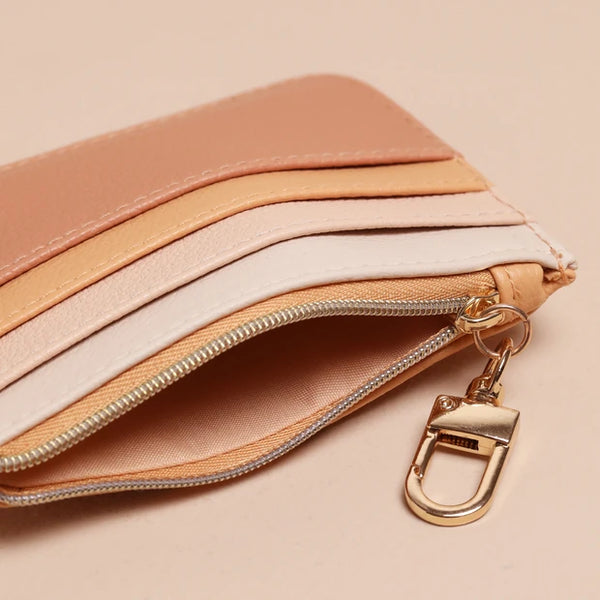 Vegan Leather Ombre Card Holder in Nude