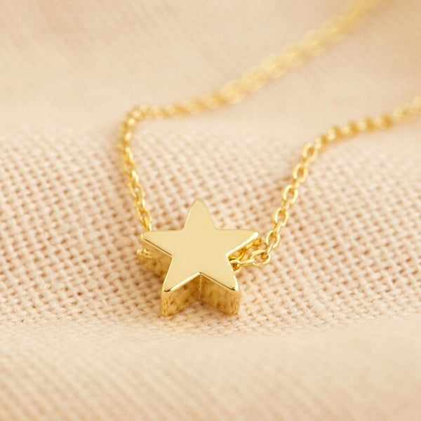 Star Bead Necklace in Gold or Silver