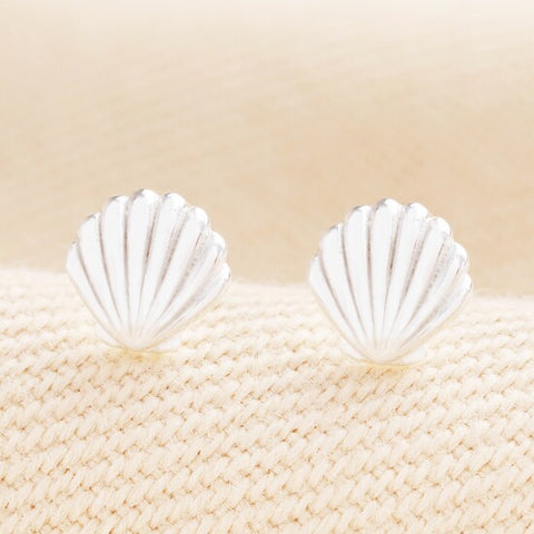 Sterling Silver Shell Stud Earrings