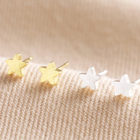 Tiny Star Stud Earrings in Gold or Silver