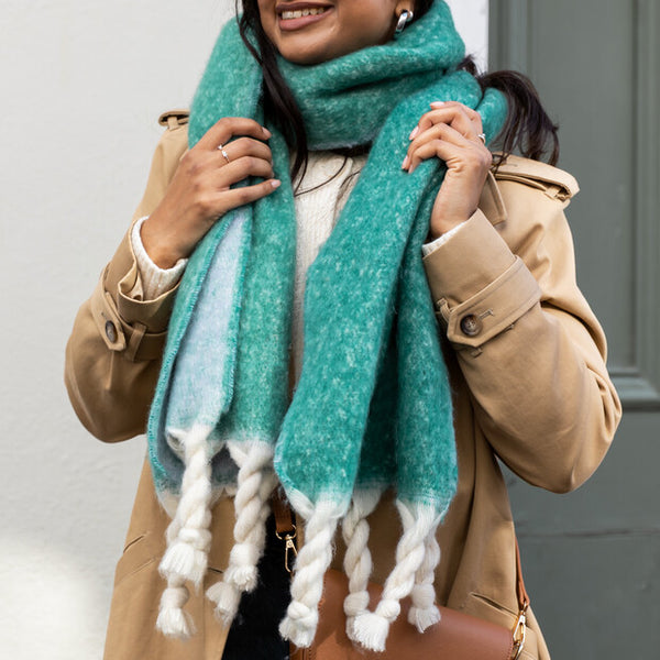 Turquoise Two Tone Scarf