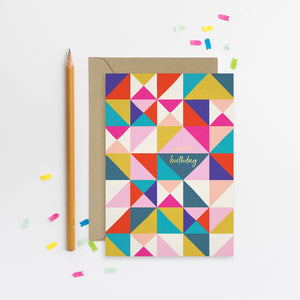 Geo Birthday Card | Luxury All Ages Birthday Card For Her