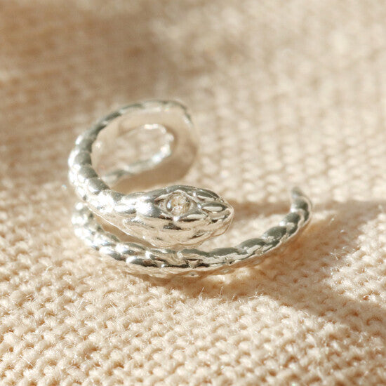 Tiny Gold or Sterling Silver Snake Ear Cuff