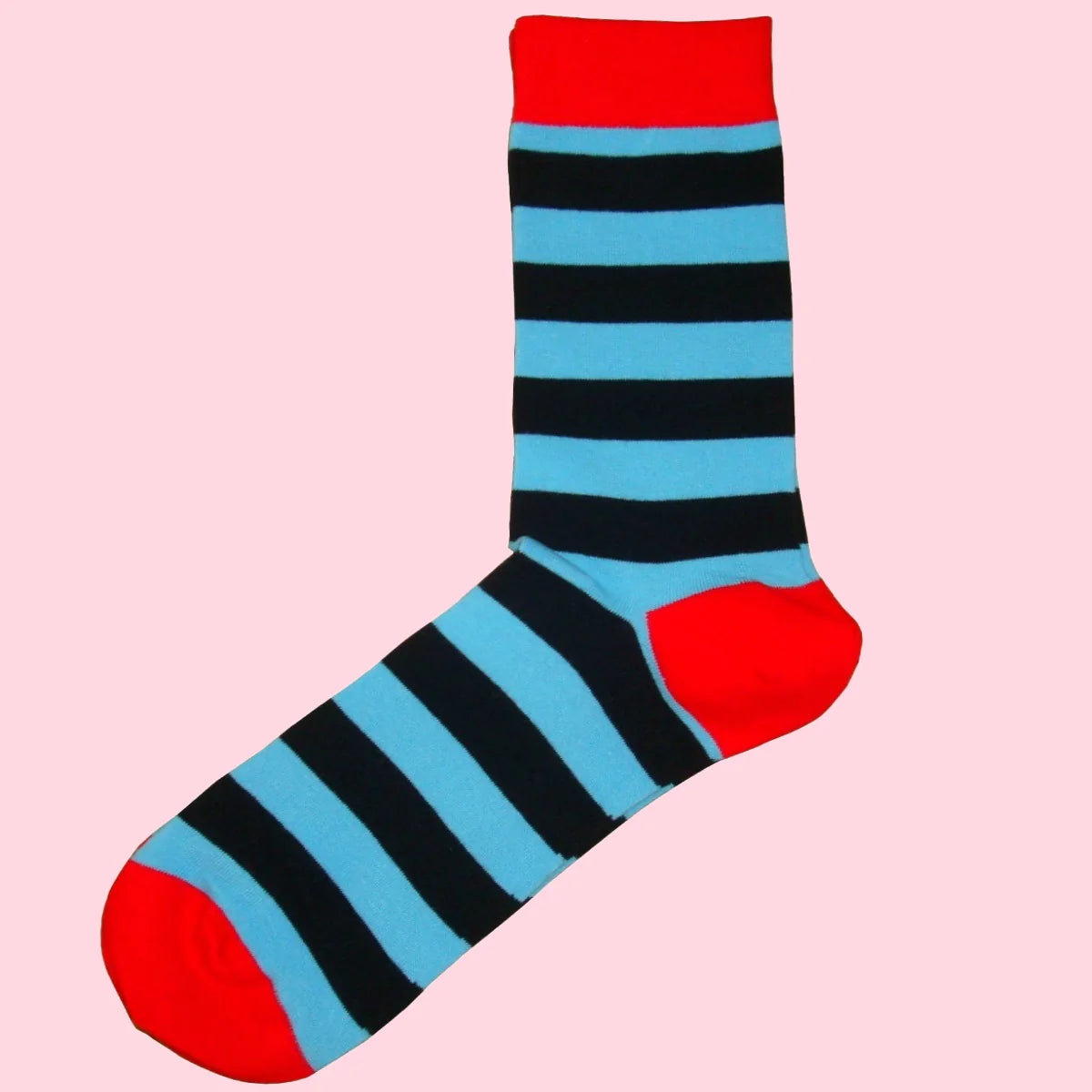 Men's Hooped Stripe and Heel & Toe Socks - Blue, Black and Red
