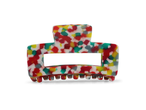 Resin Bulldog Hairclip - Red Green Yellow