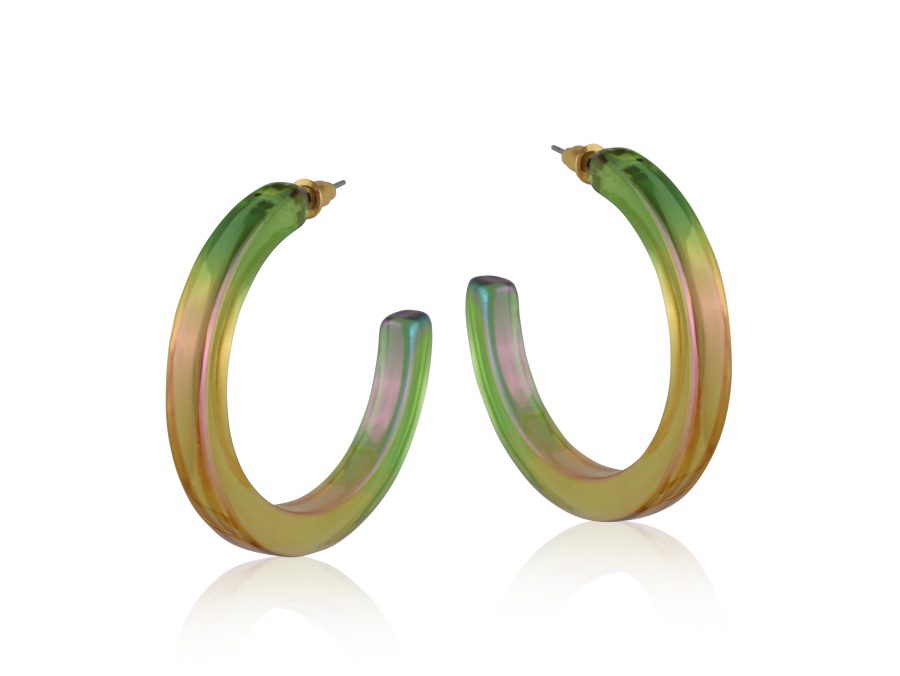 Two Tone Resin Large Hoop Earrings