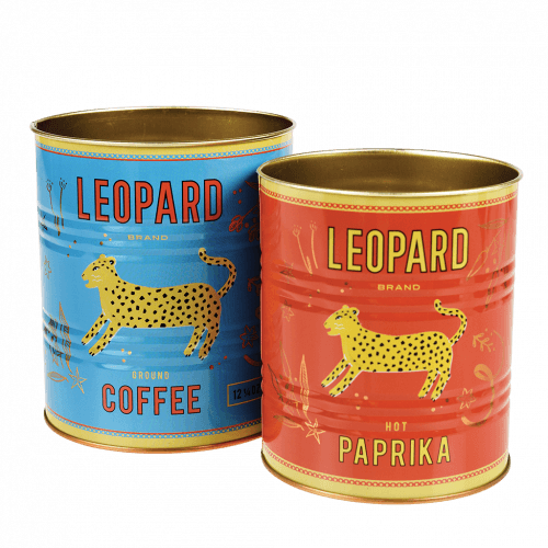 Leopard Storage Tins (set of 2)