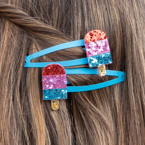 Ice Lolly Glitter Hair Clips