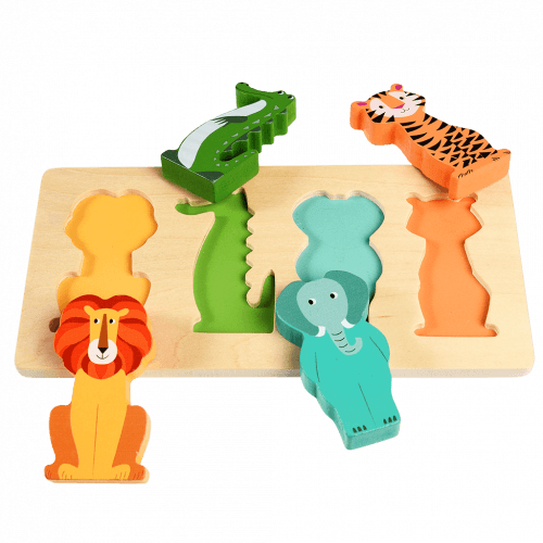 Lion, Croc, Elephant & Tiger Wooden Puzzle