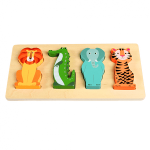 Lion, Croc, Elephant & Tiger Wooden Puzzle