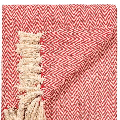 Recycled Cotton Throw - Red