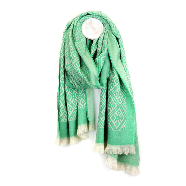 Green Jacquard Scarf