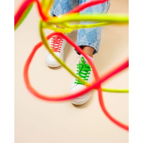 HALF PRICE! LAST FEW LEFT!! Sliwils Fabric Shoe Laces | Neon Coral Pink | 120cm