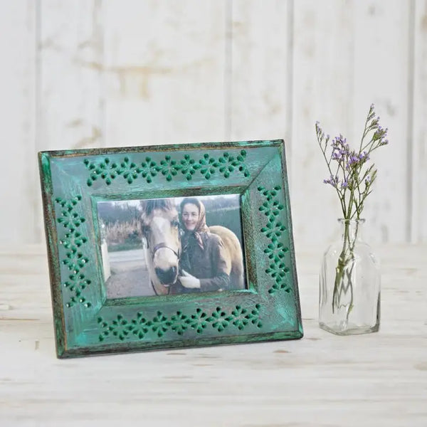 Green Antique Style Wooden Photo Frame