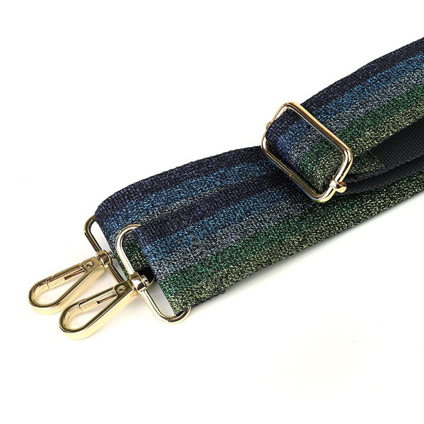 Blue and Green Stripe Bag Strap