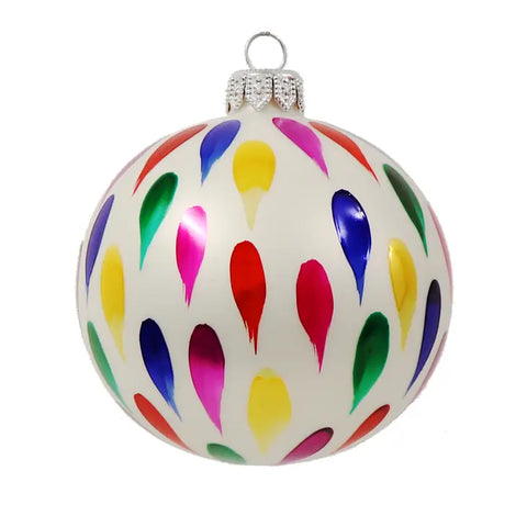 ONE LEFT! XMAS 2023 SALE Rainbow Glass Bauble, 8cm