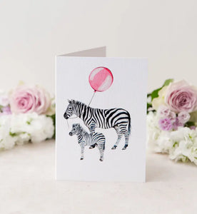 New Baby Zebra Watercolour Sustainable Greetings Card
