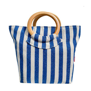 Round Handled Bag – Seaside Stripe