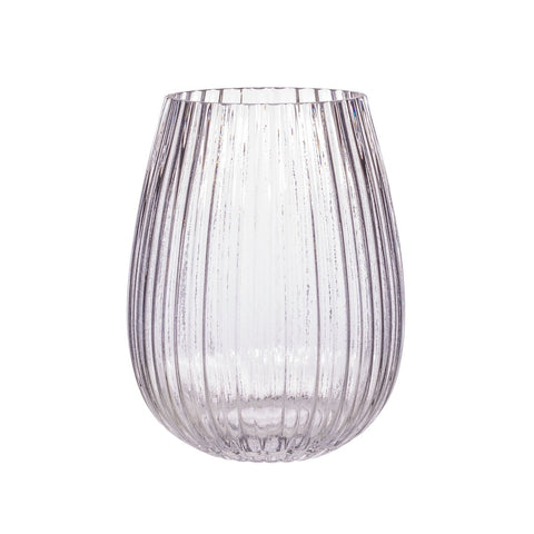Fluted Glass Vase Clear