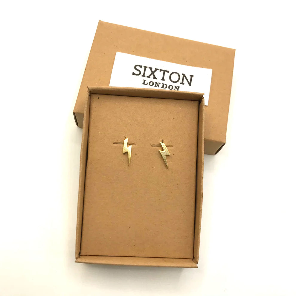 Golden Lightning Bolt Earrings
