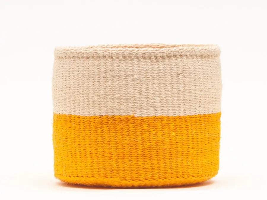 Orange Colour Block Woven Basket